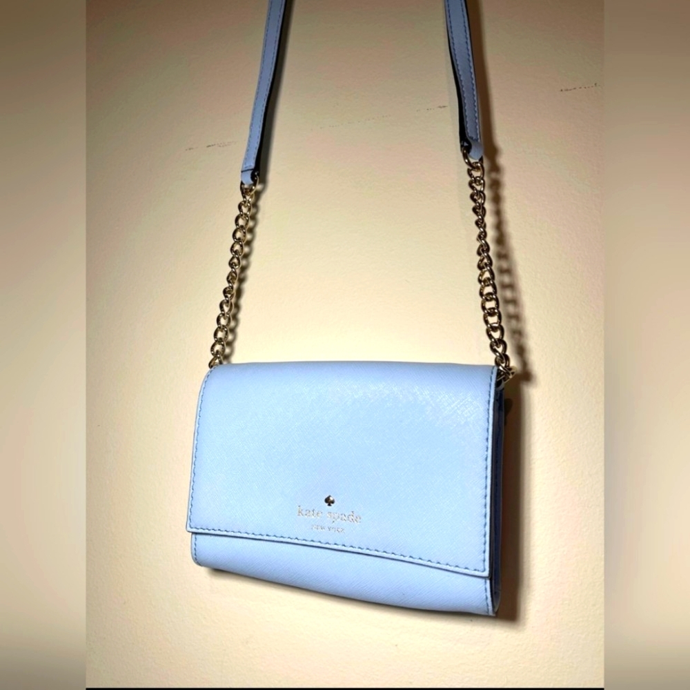 Kate Spade Mini Flap Cross Body Periwinkle Blue - Picture 2 of 7